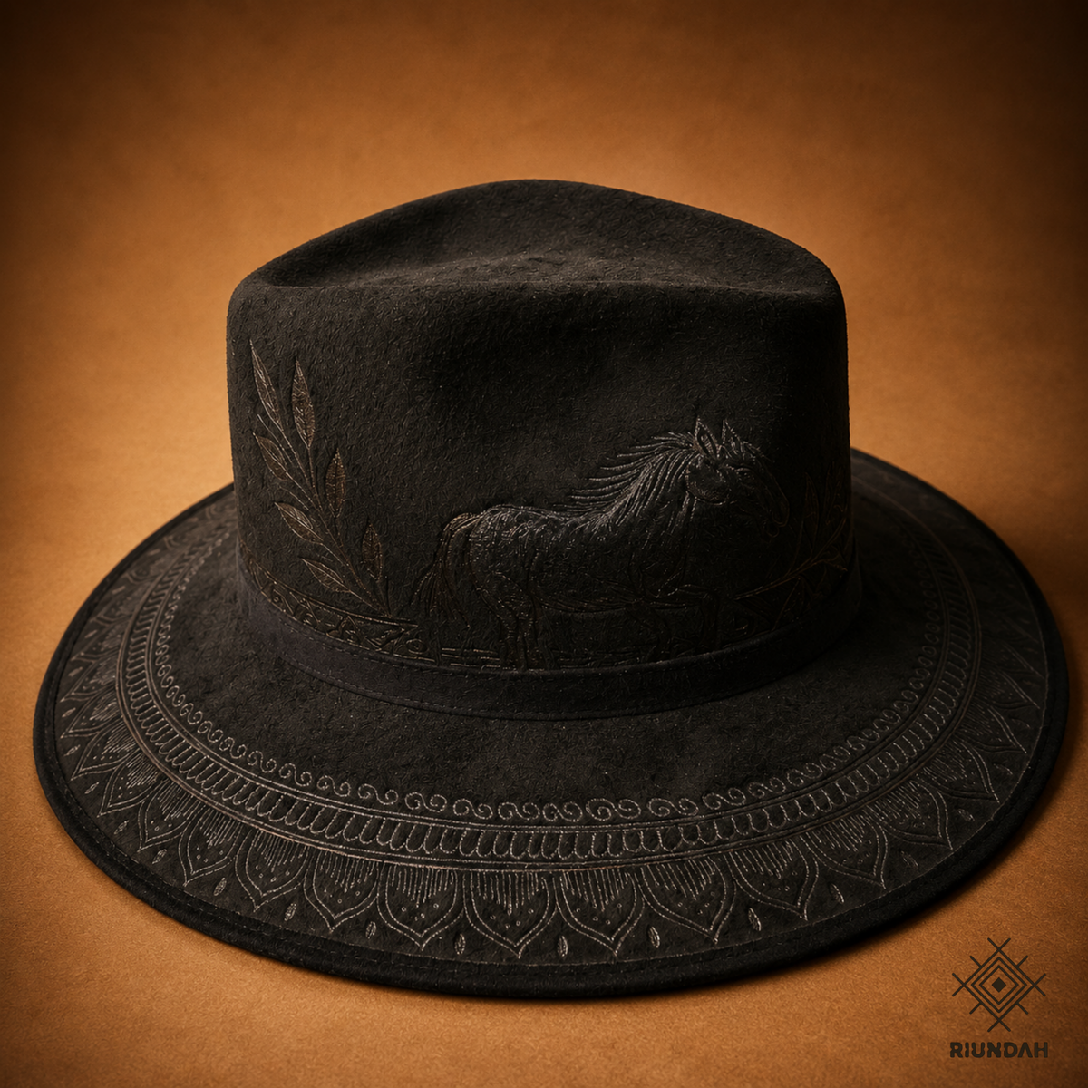 Sombrero de Gamuza Color Negro