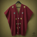 Blusa bordada cactus morada