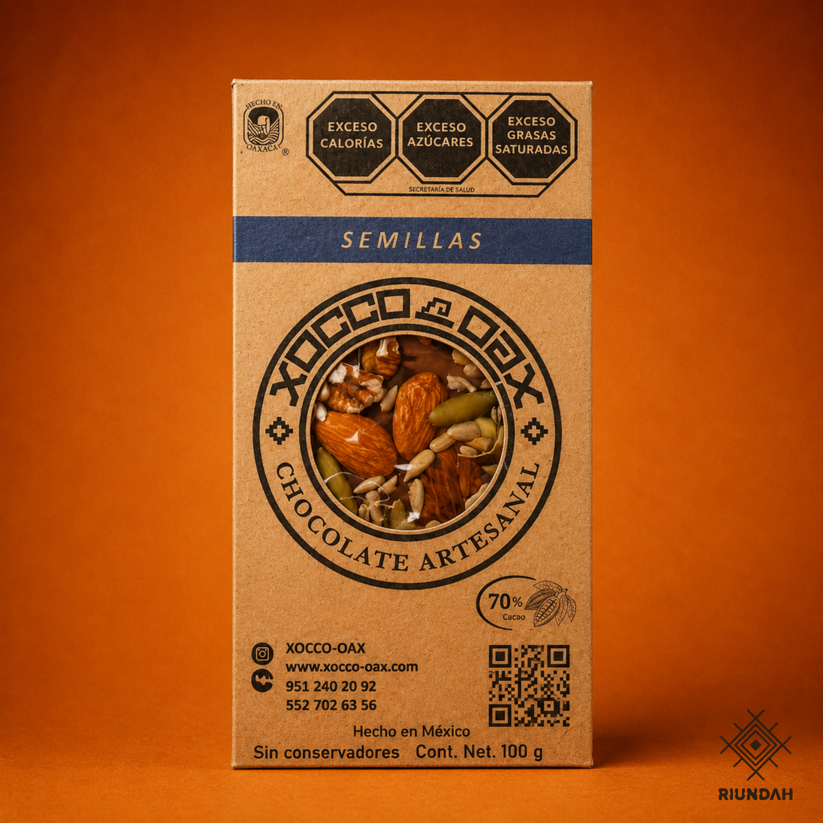 Barra chocolate semillas