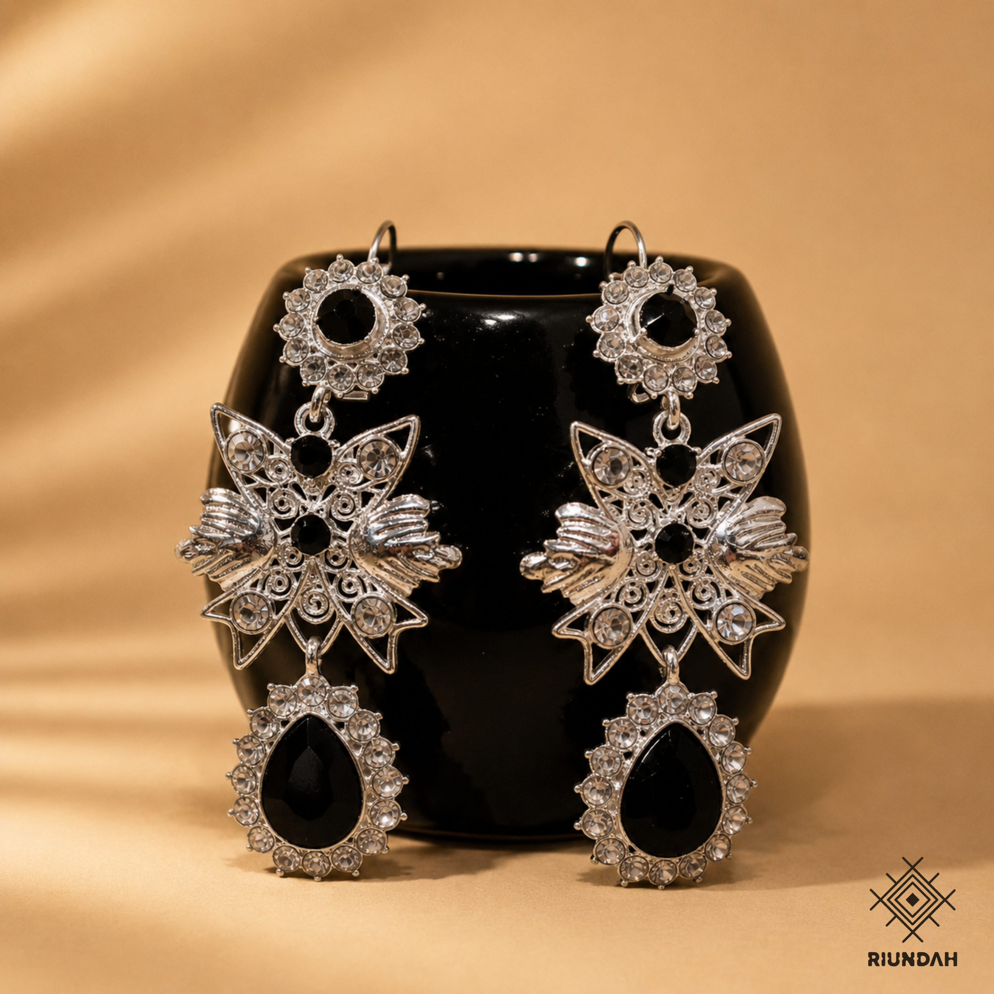 Aretes largos de filigrana