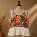 Blusa diseño Tuxtepec color Mostaza con Café