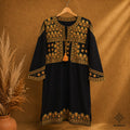 Vestido color Negro con Dorado