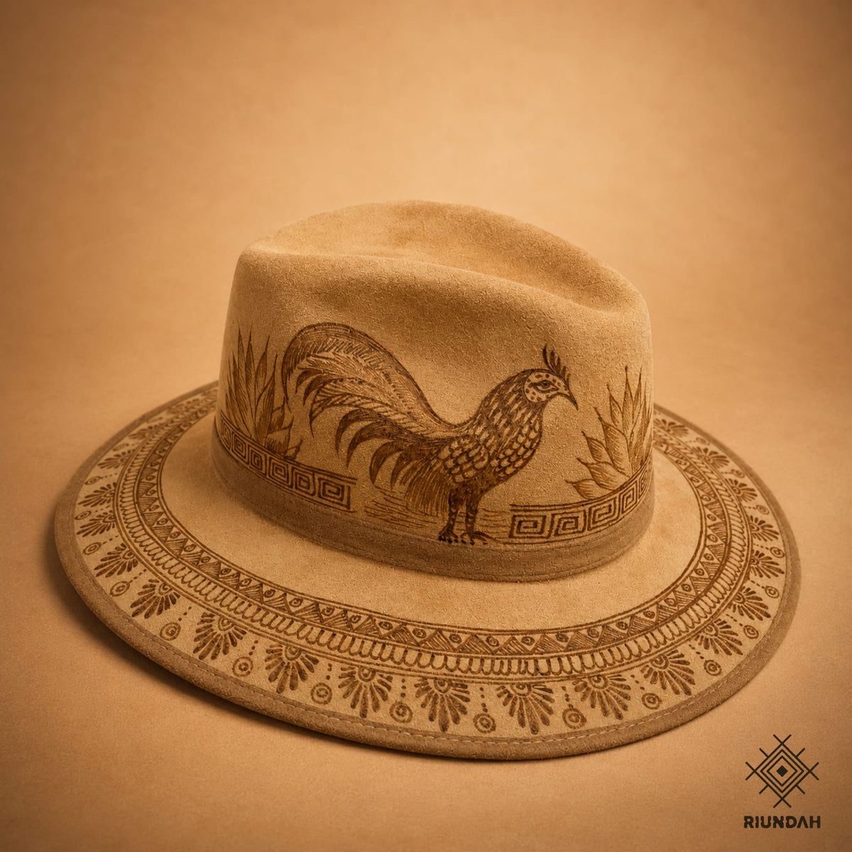 Sombrero de Gamuza Color Beige