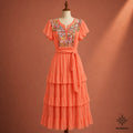 Vestido Coral Bordado San Antonino