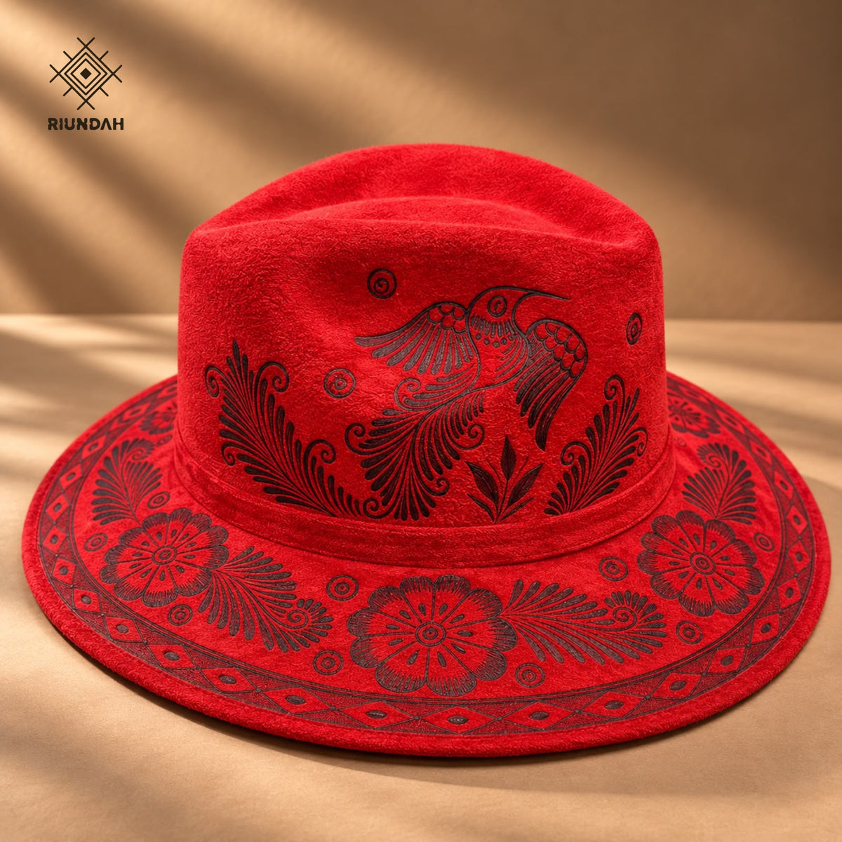 Sombrero de Gamuza Color Rojo