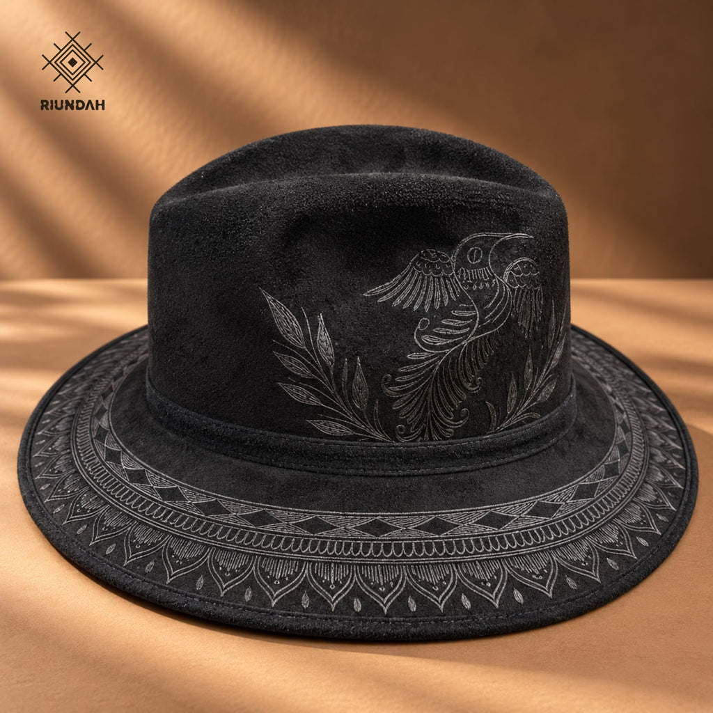 Sombrero de Gamuza Color Negro