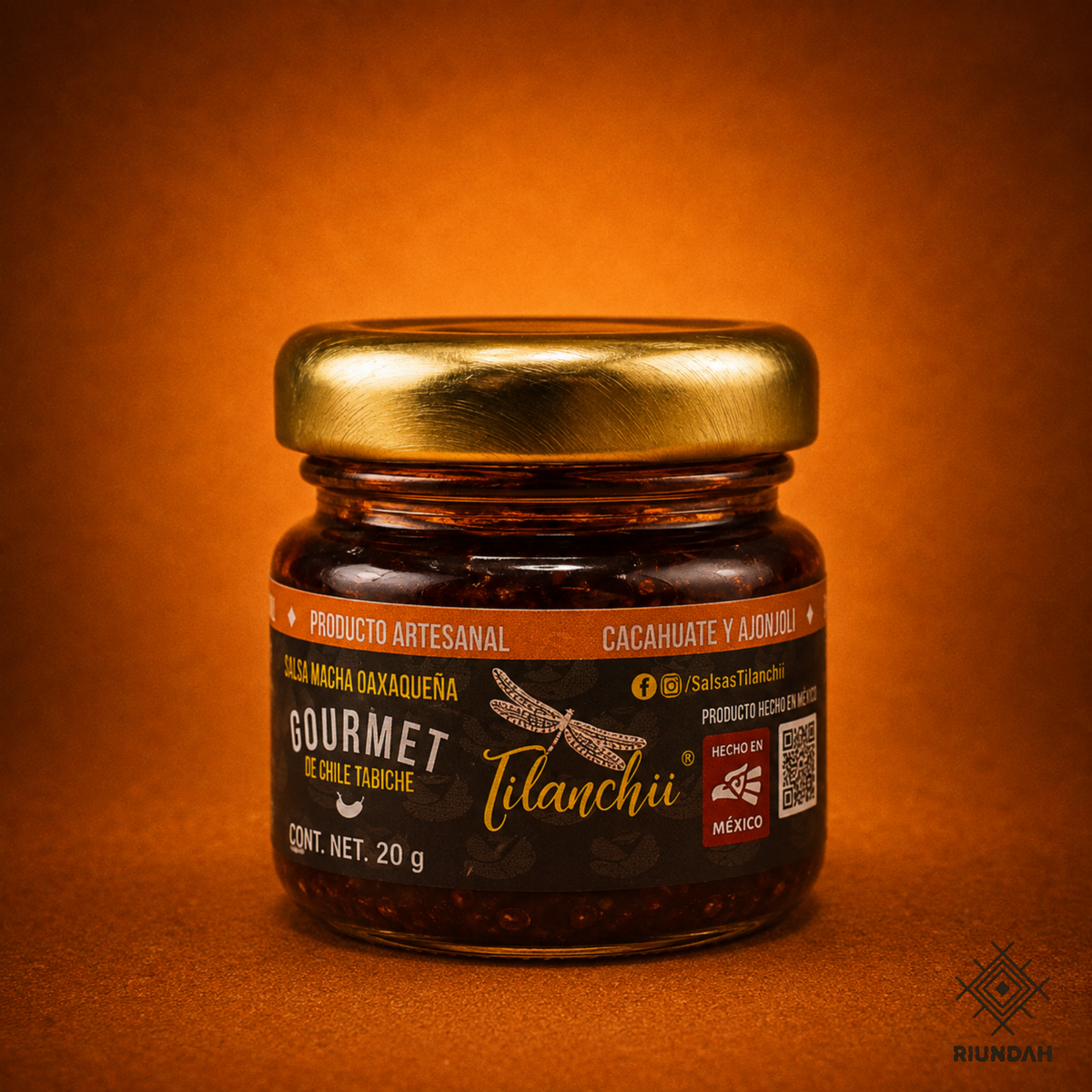 Salsa macha cacahuate y ajonjolí 20 gramos.